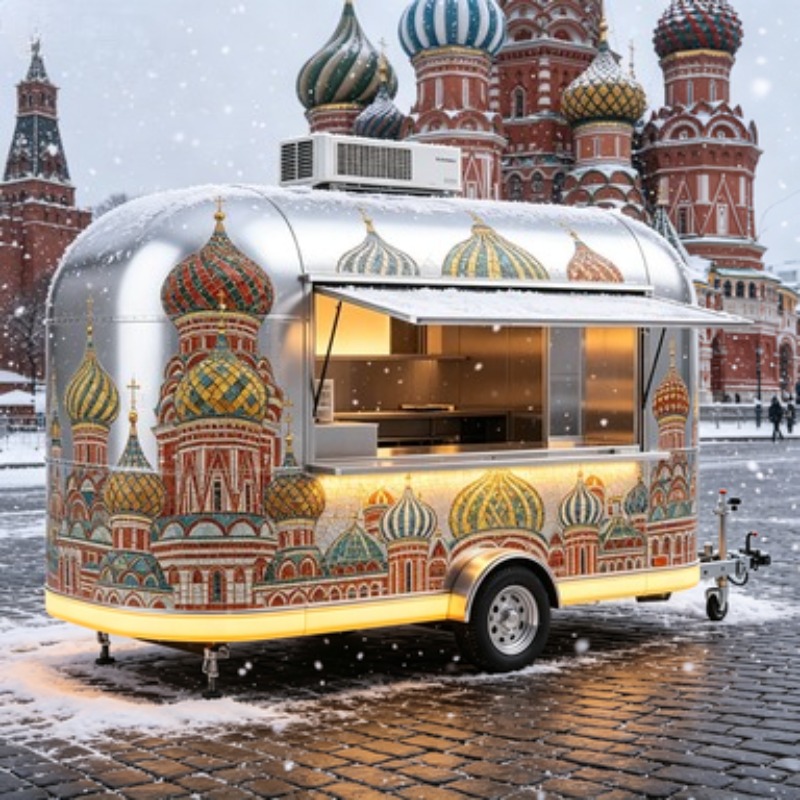 Food Snacks Delivery - Mini-Eiswagen mit Vollausstattung, Mobiler Snack-Anhänger mit