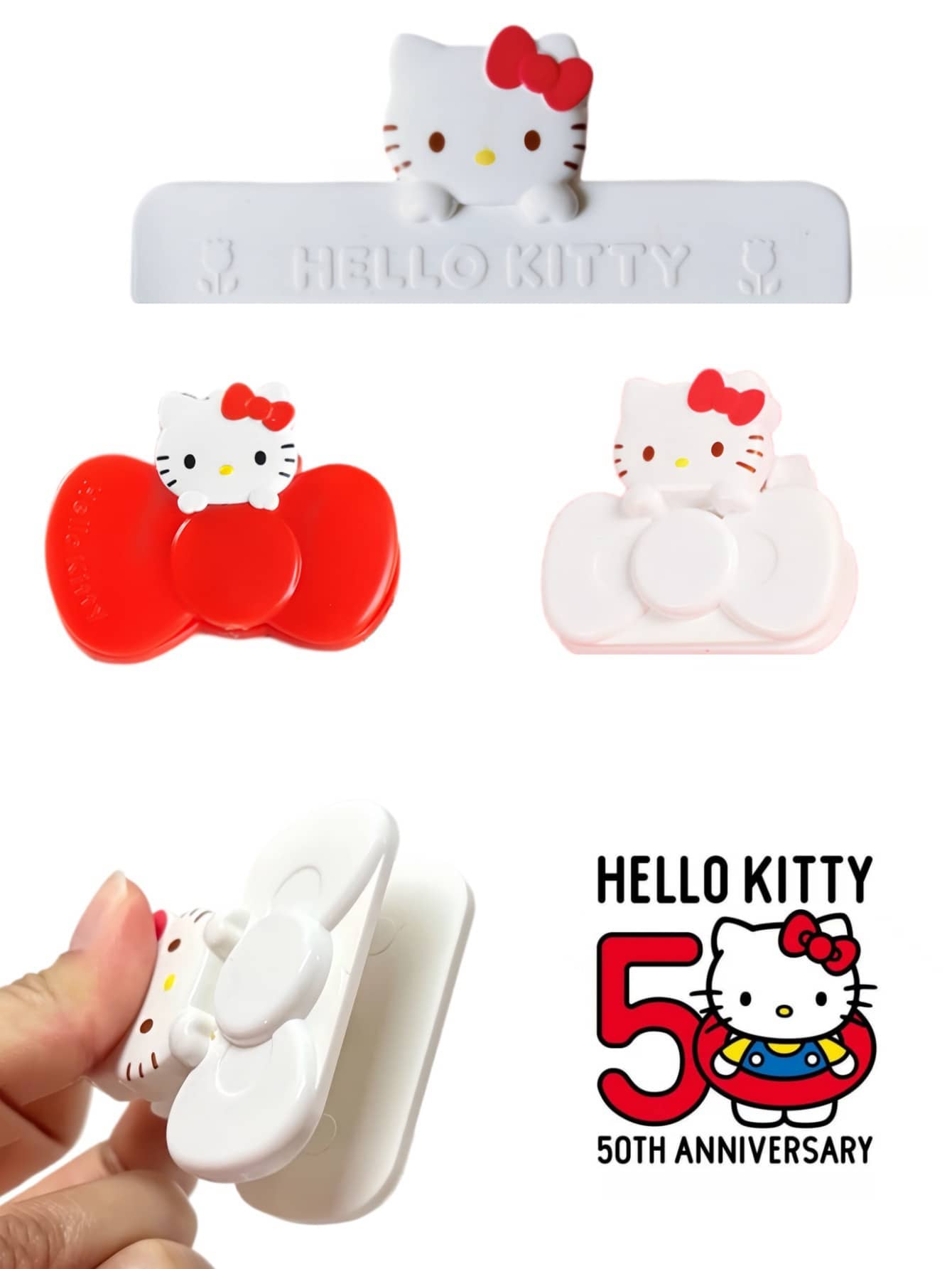 Food Snacks Items - 1/2 Stück/Set Hellokittys Lebensmittelbeutel-Clips mit Magnet.