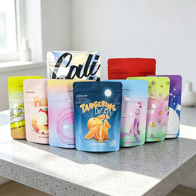Food Snacks Order - Individuell bedruckte Standbodenbeutel mit Reißverschluss, aus